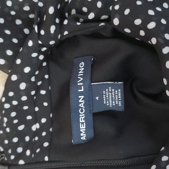 American Living Black White Polka-dot Dress Sleeveless Adjustable Neck String s4 - Picture 10 of 11